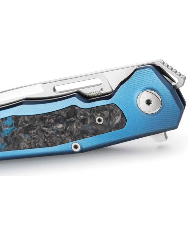 LionSteel Q4TTRO Folding Knife  CPM-MagnaCut Steel, Brown Micarta, Titanium Handle