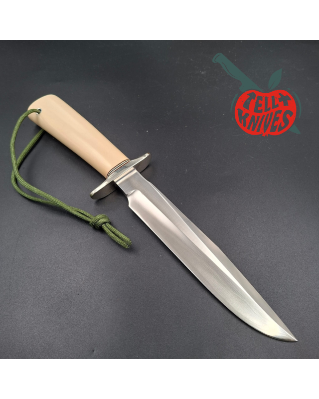 Randall Made Knives Model 1-7 Westmoreland-style forged stainless steel ivorite handle brown leather sheath with stone