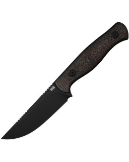 WE Knife Notchline Fixed Blade blackwash finish CPM S35VN steel Copper Foil and carbon fiber handle Black Kydex sheath