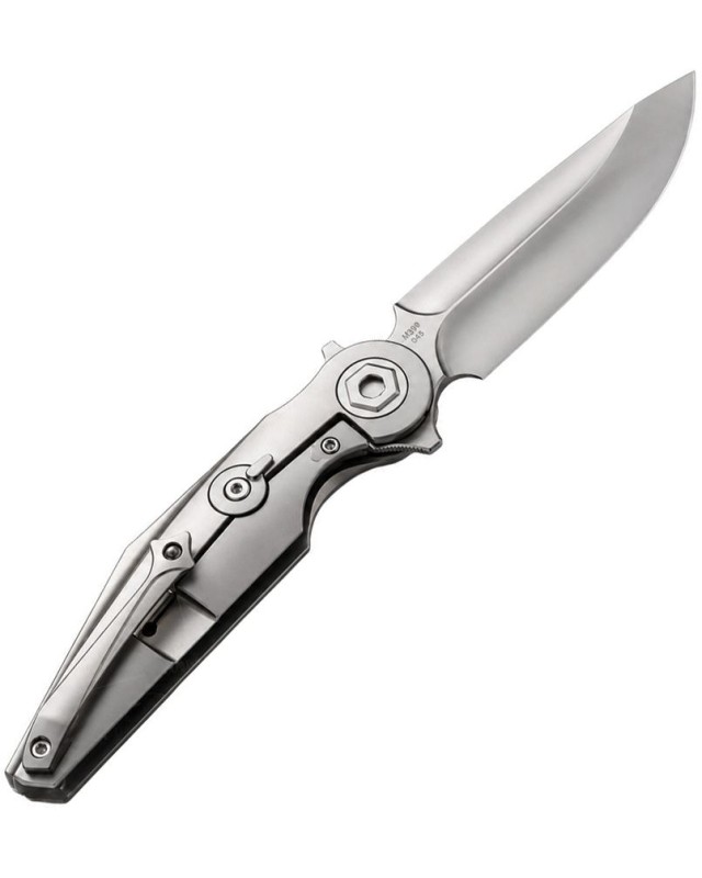 Rike Knife Viper 3 V2 M398 Integral Titanium, marmoriert, grün, CF