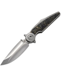Rike Knife Viper 3 V2 M398 Integral Titanium marbled gold CF