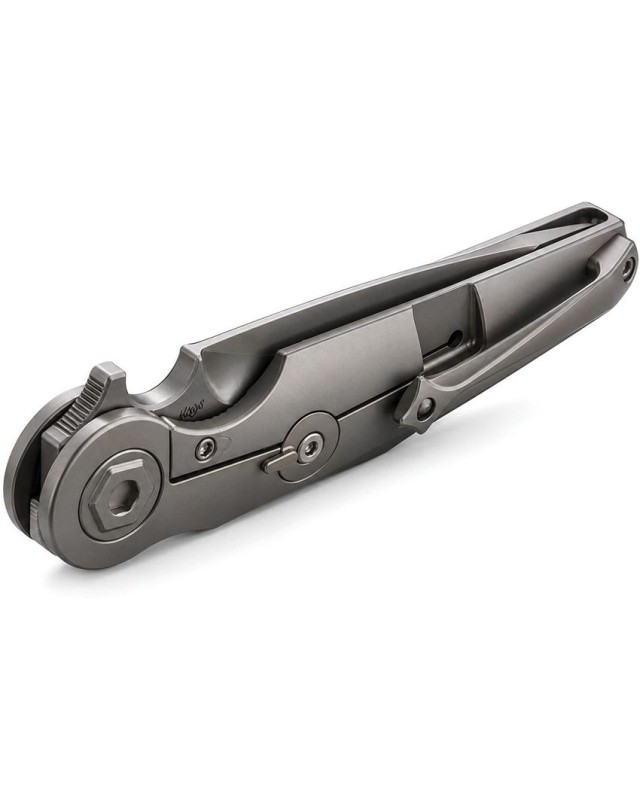 Rike Knife Viper 3 V2 M398 Integral Titanium, marmoriert, Gold, CF
