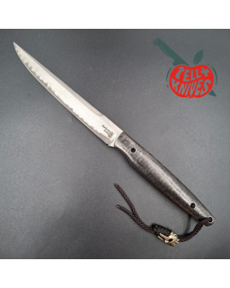 Sergey Shidlovskiy Custom Knife Stiletto Grande VG-10 Damascus Carbon Fiber