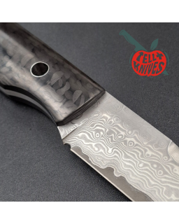 Sergey Shidlovskiy Custom Knife Stiletto Grande VG-10 Damascus Carbon Fiber