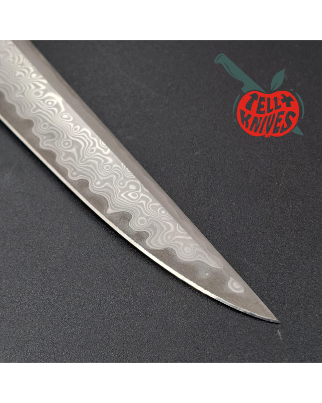 Sergey Shidlovskiy Custom Knife Stiletto Grande VG-10 Damascus Carbon Fiber