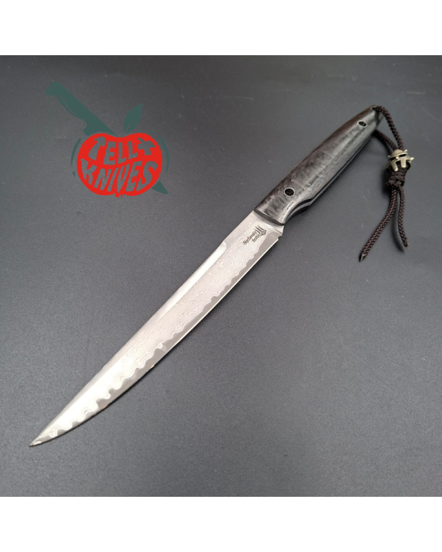 Sergey Shidlovskiy Custom Knife Stiletto Grande VG-10 Damascus Carbon Fiber