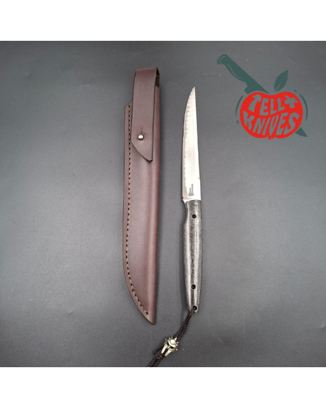 Sergey Shidlovskiy Custom Knife Stiletto Grande VG-10 Damascus Carbon Fiber