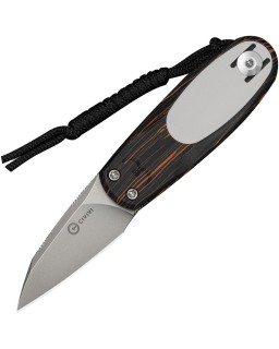 Civivi Purr Slip Joint, finitura stonewash, lama tanto inversa in acciaio Nitro V, manico in G10 arancione/nero