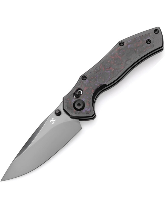 Kansept Apollo Crossbar Lock Folding Knife  CPM S35VN Steel with Blue Carbon Fibre and Titanium Handle