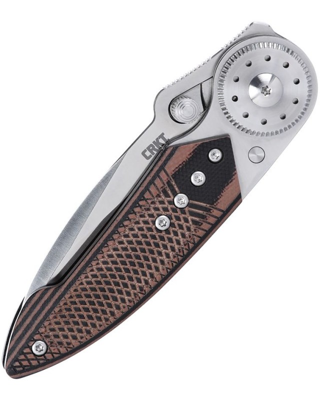 CRKT Walker Blade Lock 4200 14C28N nero e marrone G10