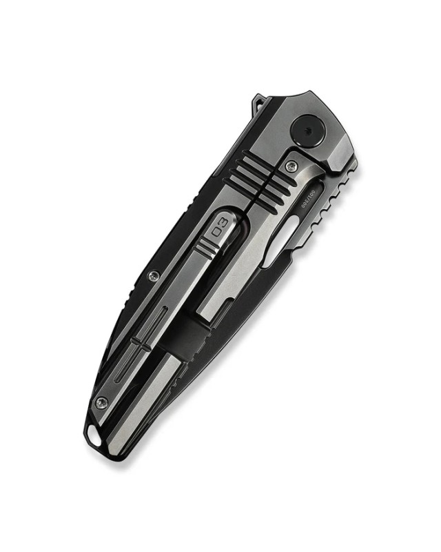 WE Knife Tracks WE23059-1 M390 steel Polished Grey Titanium