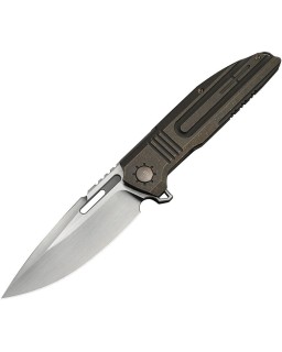 WE Knife Tracks WE23059-2 M390 Acciaio satinato Bronzo Titanio