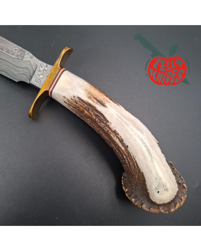 BlackJack Classic Blades Model 1–7 Damascus Crown Stag