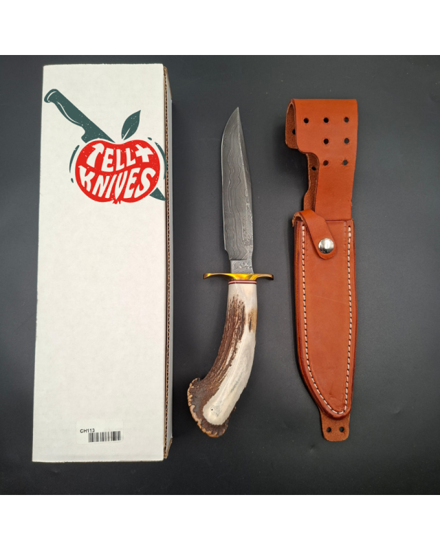 BlackJack Classic Blades Model 1–7 Damascus Crown Stag