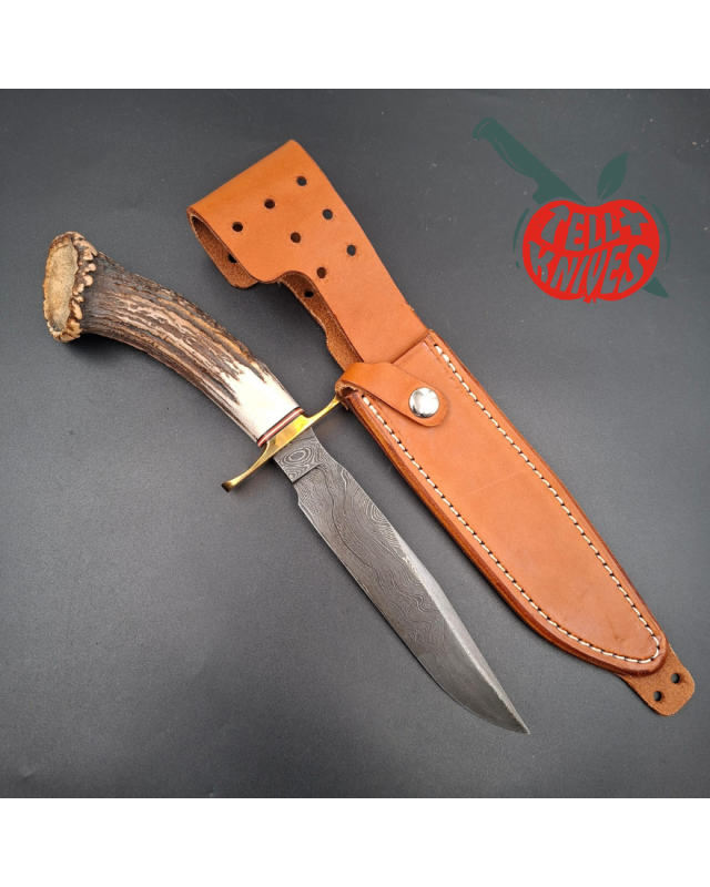 BlackJack Classic Blades Modell 1-7 Damaszener-Kronen-Hirschgeweih