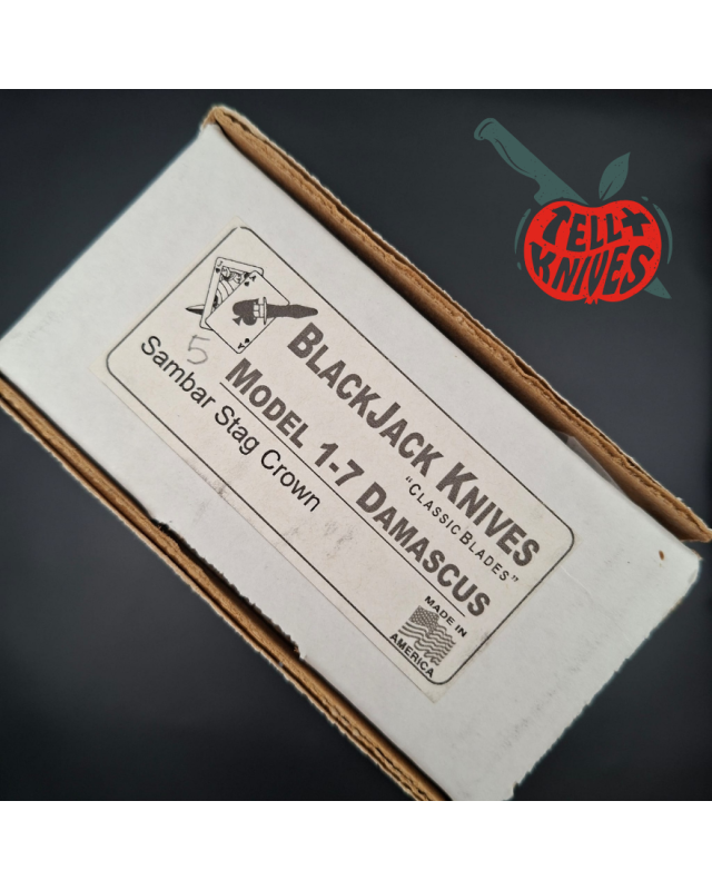 BlackJack Classic Blades Model 1–7 Damascus Crown Stag