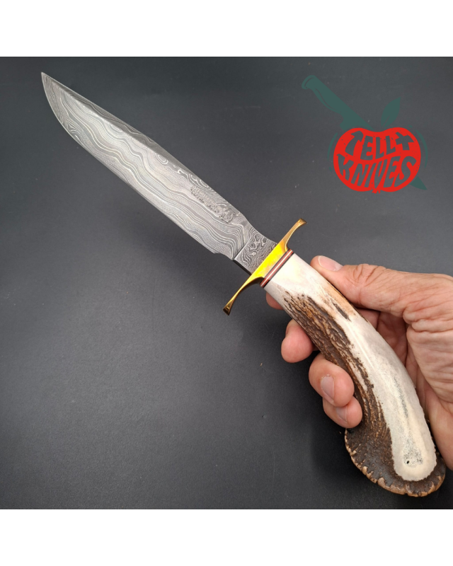 BlackJack Classic Blades Model 1–7 Damascus Crown Stag