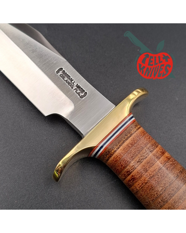 Randall Made Knives Model 8-4 Trout & Bird – Leather Handle – Waxed Sheath