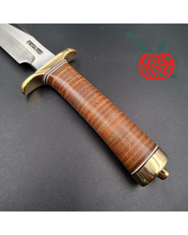 Randall Made Knives Model 8-4 Trout & Bird – Leather Handle – Waxed Sheath