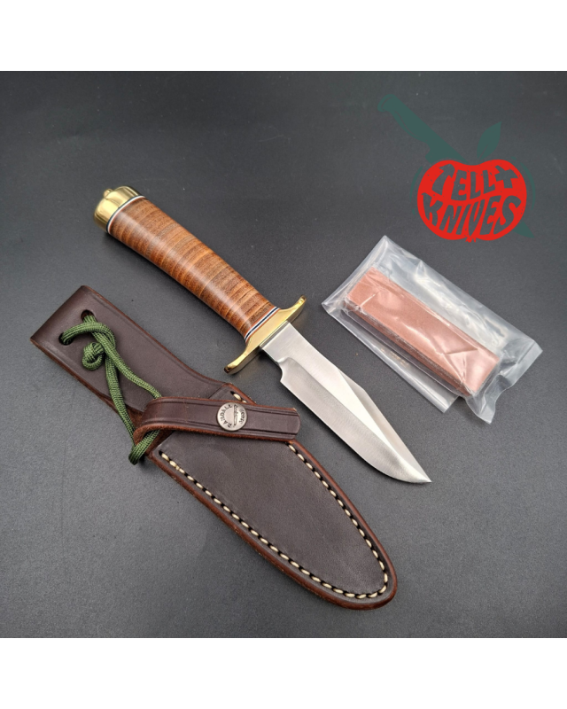 Randall Made Knives Model 8-4 Trout & Bird – Leather Handle – Waxed Sheath