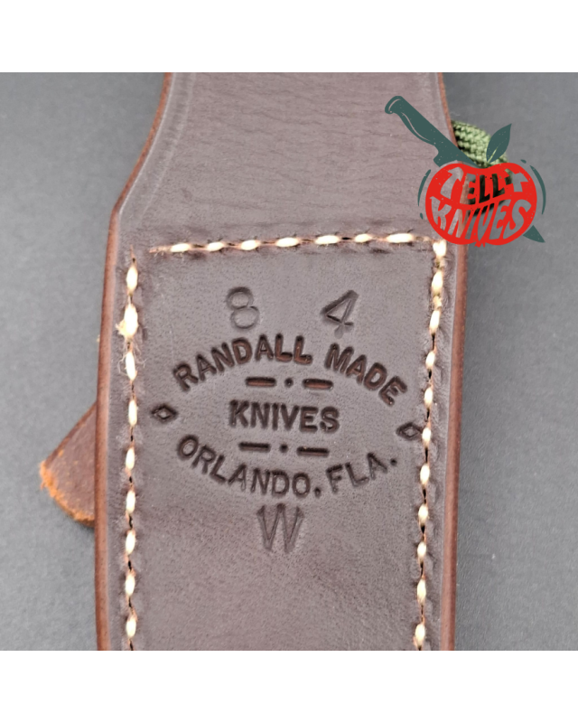 Randall Made Knives Model 8-4 Trout & Bird – Leather Handle – Waxed Sheath