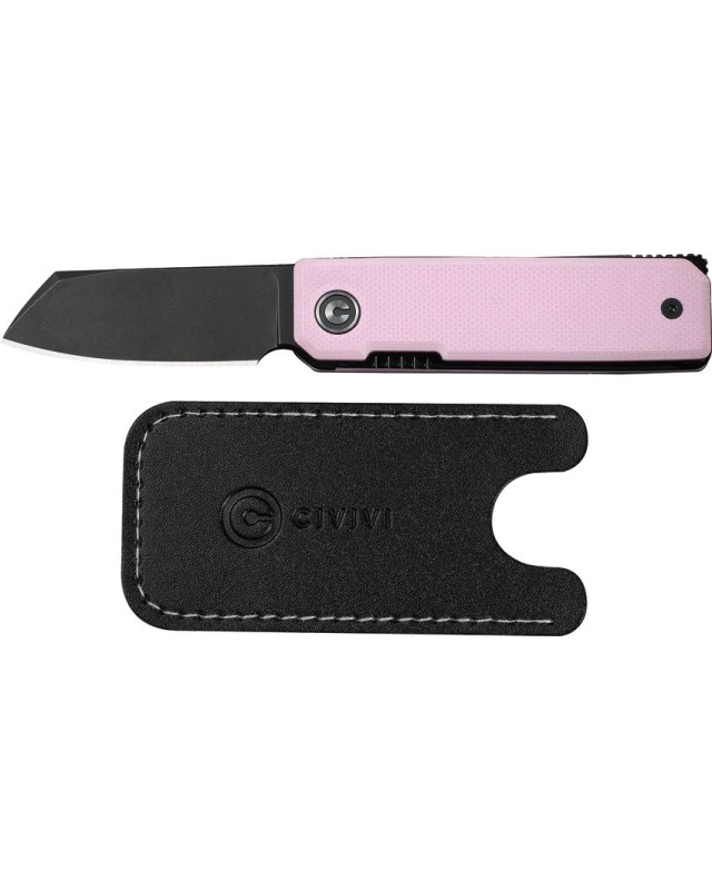 CIVIVI Kukei C25036-1 – Nitro-V Black Stonewashed – Powder Pink G10