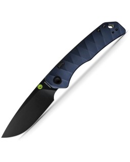Vosteed Marten 330 Top Linerlock Black Stonewash 154CM Stainless Steel Blade Blue Aluminum Handle