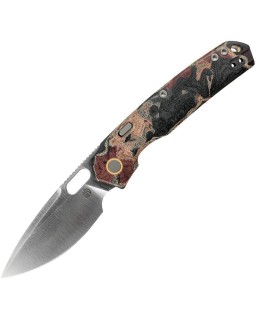 Vosteed Psyop Top satin finish ELMAX Stainless Steel Blade canvas rag burl micarta handle linerlock