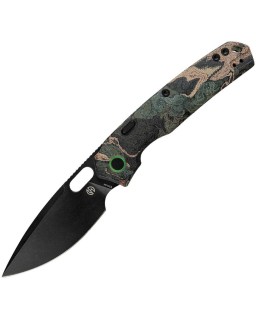 Vosteed Psyop Top Blackwash ELMAX Stainless Steel Blade canvas rag burl micarta handle linerlock