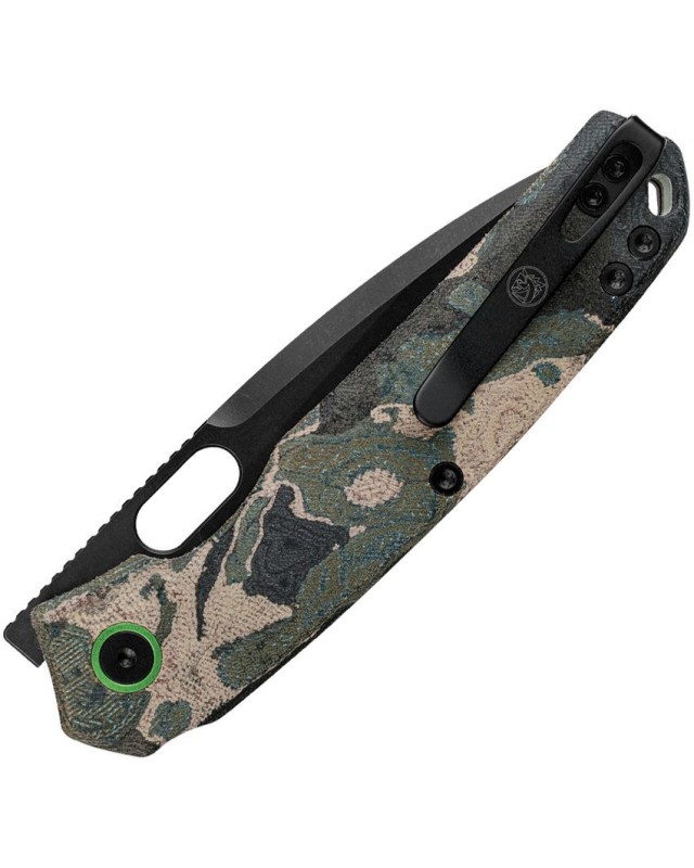 Vosteed Psyop Top Blackwash ELMAX Stainless Steel Blade canvas rag burl micarta handle linerlock