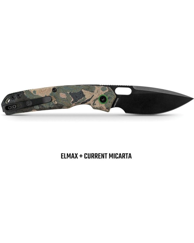 Vosteed Psyop Top Blackwash ELMAX Stainless Steel Blade canvas rag burl micarta handle linerlock
