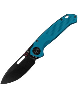 Vosteed Zander Blackwash S35VN Steel Blade Blue Aluminium Handle Vanchor Lock