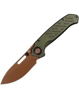 Vosteed Zander Bronze S35VN Steel Blade Green Aluminium Handle Vanchor Lock