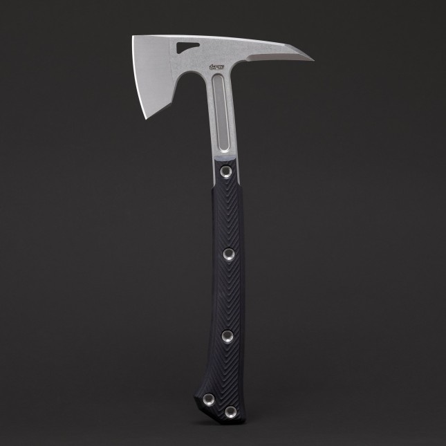 TRC Knives Never Kneel – Tomahawk en acier Sleipner et G10 noir