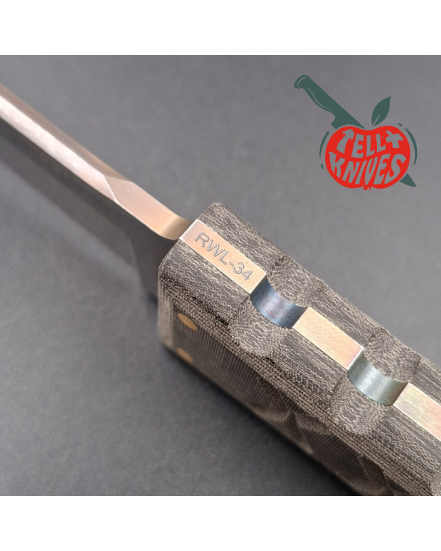 Williams Blade Design SZK-007 Shobu Zukuri Kaiken – Acier RWL-34 et Micarta vert