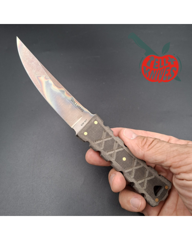 Williams Blade Design SZK-007 Shobu Zukuri Kaiken – Acier RWL-34 et Micarta vert