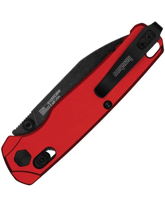 Kershaw Bel Air DuraLock 6105RDW Magnacut Steel Blackwash finish Red Aluminium Handle