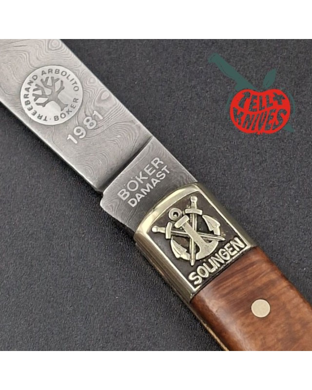 Böker Damast Jahresmesser 1981 n°343/500 – Modèle 93 en damas et bruyère