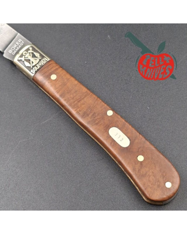 Böker Damast Jahresmesser 1981 n°343/500 – Modèle 93 en damas et bruyère