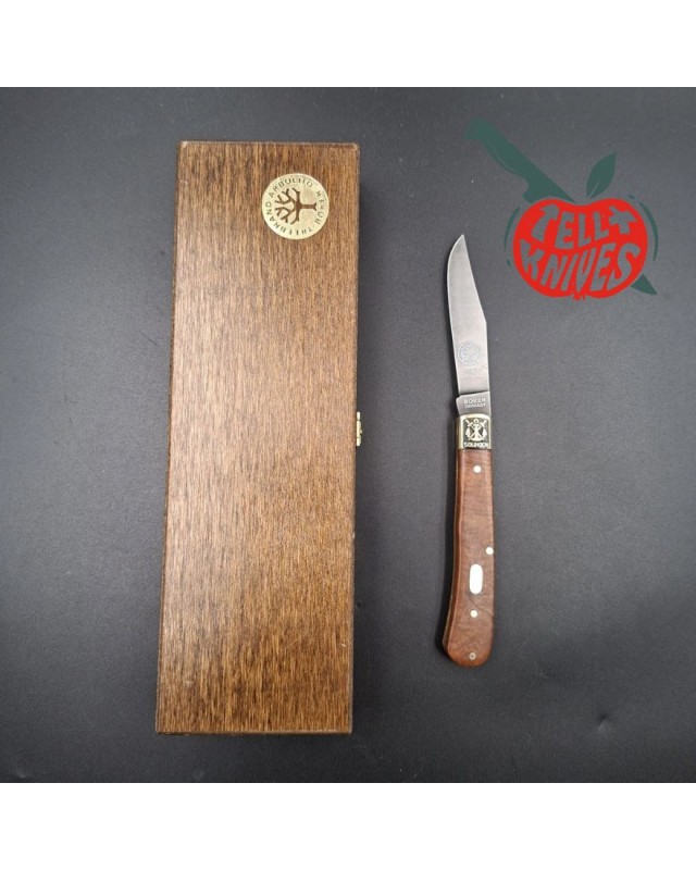 Böker Damast Jahresmesser 1981 n°343/500 – Modèle 93 en damas et bruyère