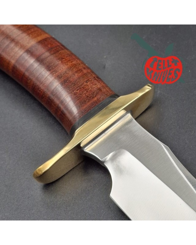 Randall Made Knives Model 4-6F Fighter – acier carbone O-1 – manche cuir empilé - laiton