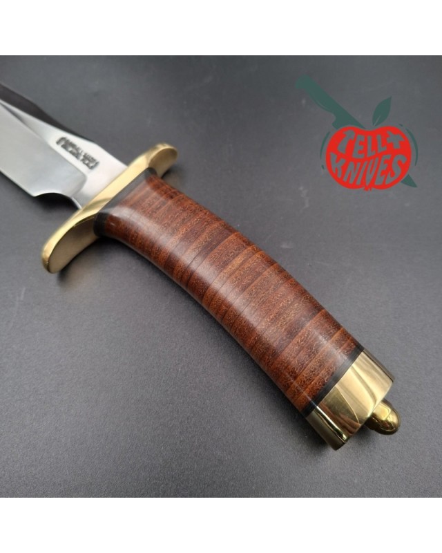 Randall Made Knives Model 4-6F Fighter – acier carbone O-1 – manche cuir empilé - laiton
