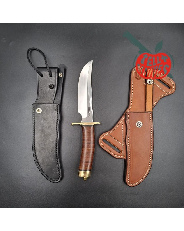 Randall Made Knives Model 4-6F Fighter – acier carbone O-1 – manche cuir empilé - laiton