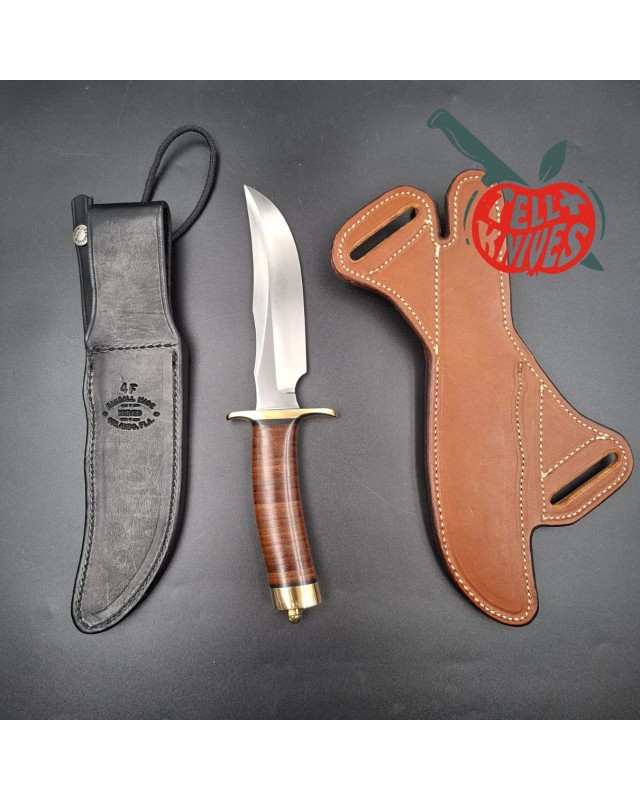 Randall Made Knives Model 4-6F Fighter – acier carbone O-1 – manche cuir empilé - laiton
