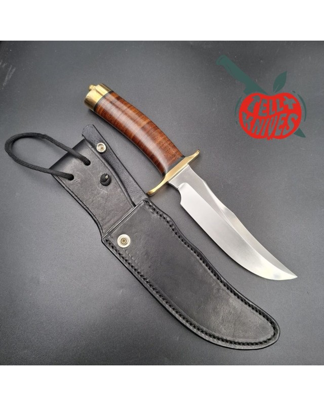 Randall Made Knives Model 4-6F Fighter – acier carbone O-1 – manche cuir empilé - laiton