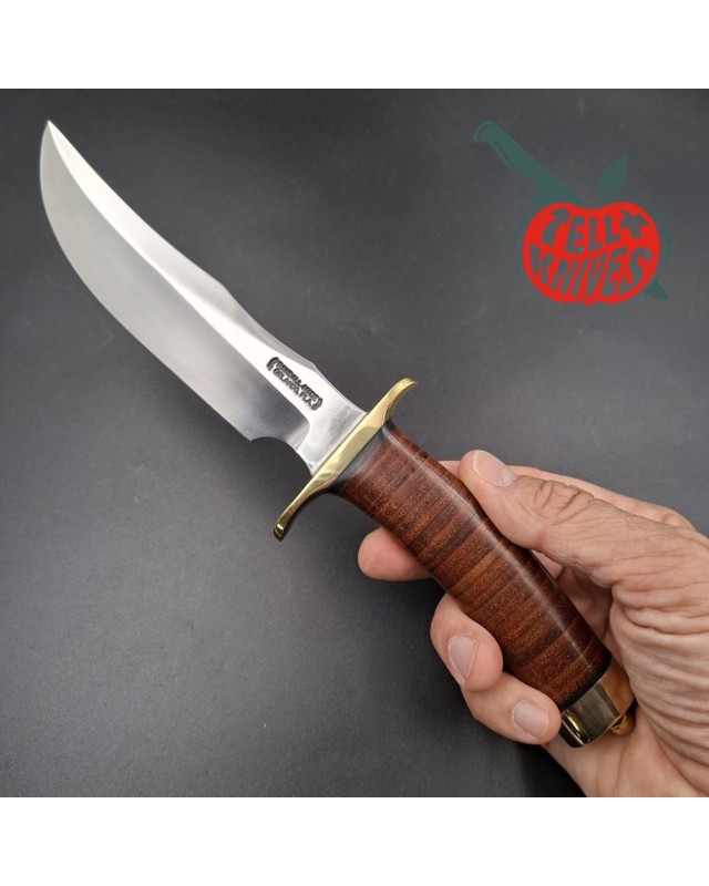 Randall Made Knives Model 4-6F Fighter – acier carbone O-1 – manche cuir empilé - laiton