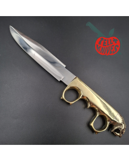 La Grotte du Loup – King Cobra Trench Knife Custom – acier carbone forgé et laiton