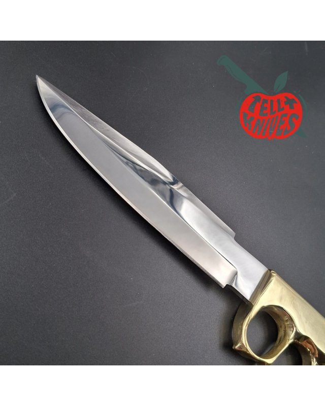 La Grotte du Loup – King Cobra Trench Knife Custom – acier carbone forgé et laiton