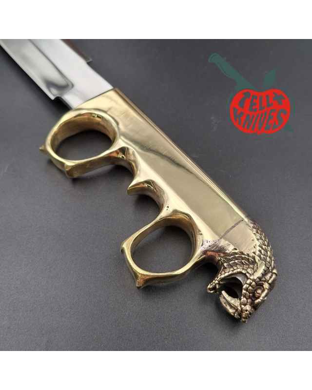 La Grotte du Loup – King Cobra Trench Knife Custom – acier carbone forgé et laiton