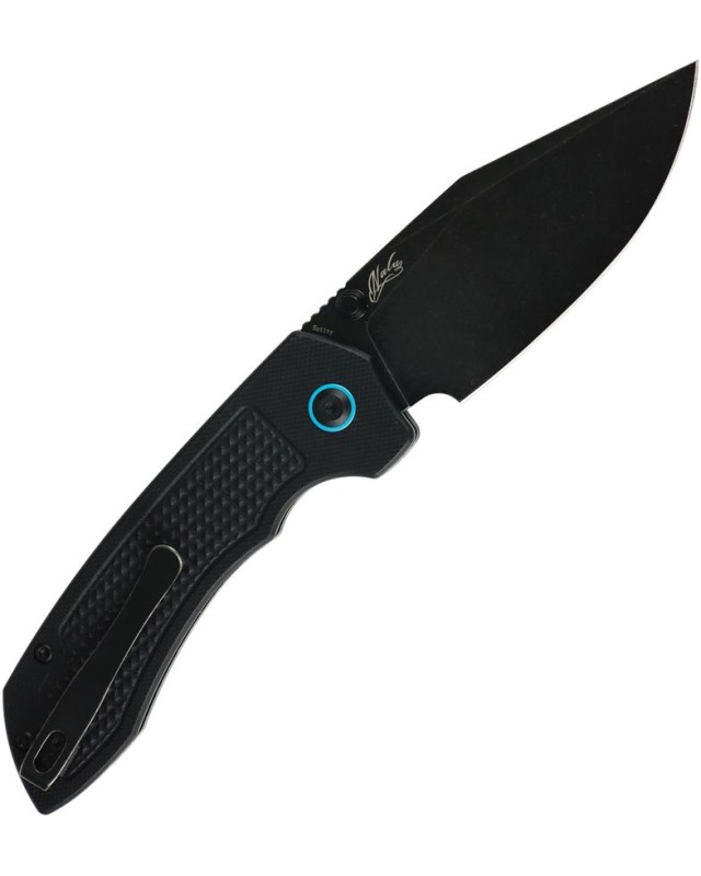 Tenable Entity  – lame 14C28N Blackwash et manche G10 noir